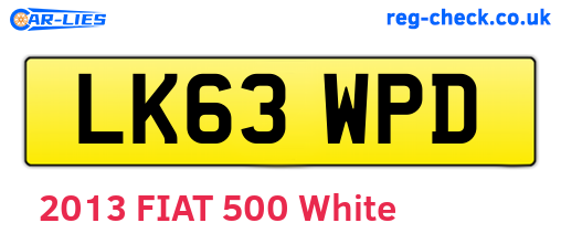 LK63WPD are the vehicle registration plates.