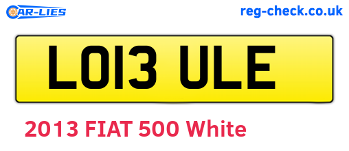 LO13ULE are the vehicle registration plates.