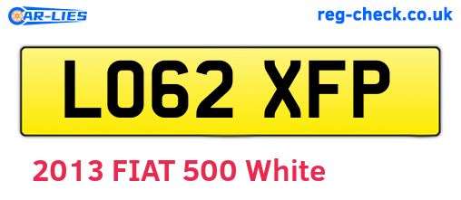 LO62XFP are the vehicle registration plates.