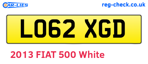 LO62XGD are the vehicle registration plates.