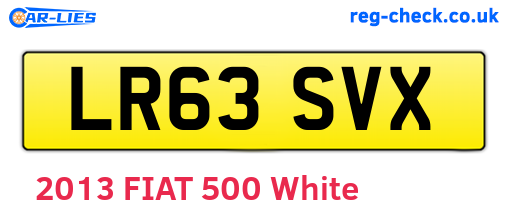 LR63SVX are the vehicle registration plates.