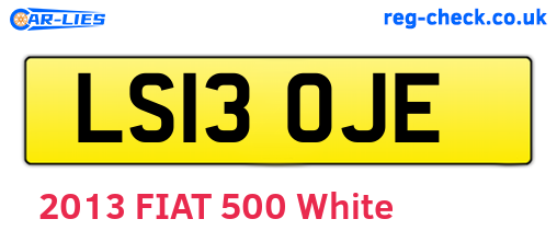 LS13OJE are the vehicle registration plates.
