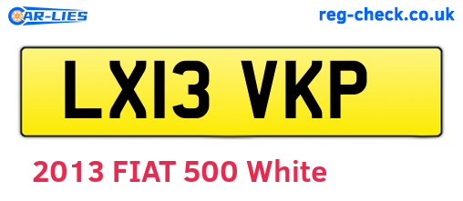 LX13VKP are the vehicle registration plates.