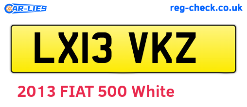 LX13VKZ are the vehicle registration plates.