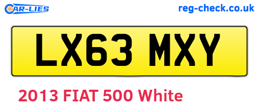 LX63MXY are the vehicle registration plates.