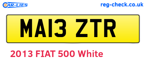 MA13ZTR are the vehicle registration plates.