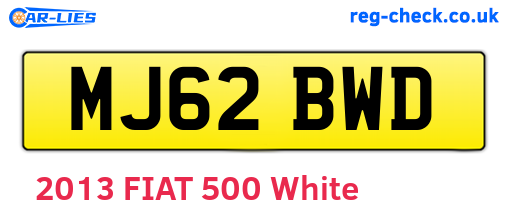 MJ62BWD are the vehicle registration plates.