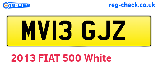 MV13GJZ are the vehicle registration plates.
