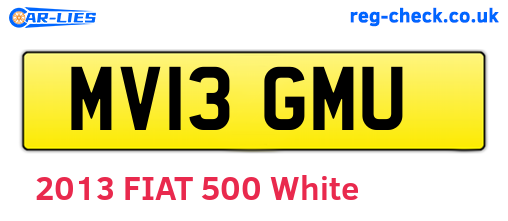 MV13GMU are the vehicle registration plates.