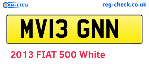 MV13GNN are the vehicle registration plates.