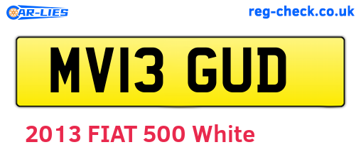MV13GUD are the vehicle registration plates.
