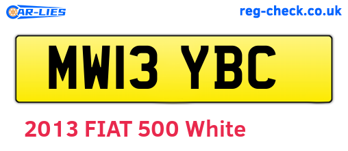 MW13YBC are the vehicle registration plates.