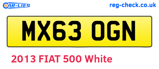 MX63OGN are the vehicle registration plates.