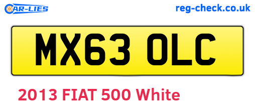 MX63OLC are the vehicle registration plates.