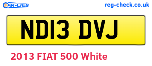 ND13DVJ are the vehicle registration plates.