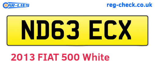 ND63ECX are the vehicle registration plates.