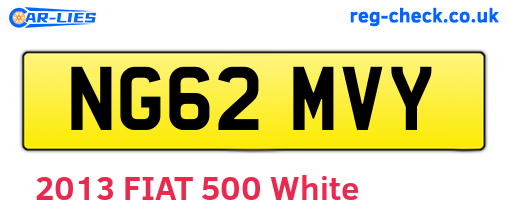 NG62MVY are the vehicle registration plates.