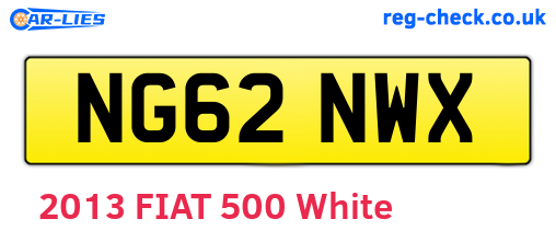 NG62NWX are the vehicle registration plates.