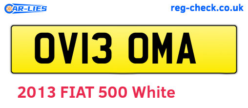 OV13OMA are the vehicle registration plates.