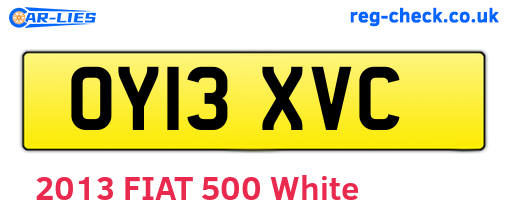 OY13XVC are the vehicle registration plates.