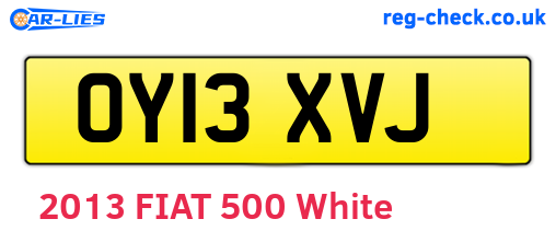 OY13XVJ are the vehicle registration plates.