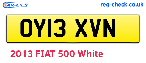 OY13XVN are the vehicle registration plates.