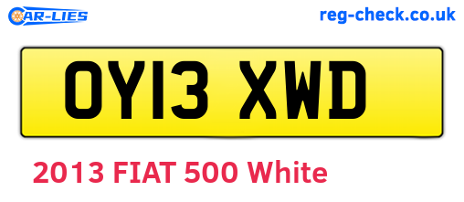 OY13XWD are the vehicle registration plates.