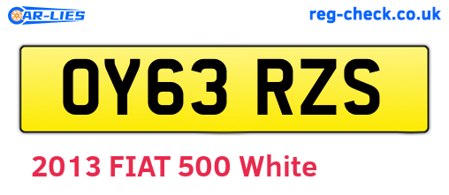 OY63RZS are the vehicle registration plates.