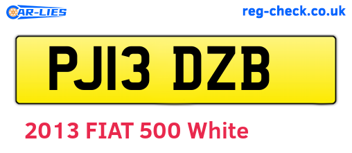 PJ13DZB are the vehicle registration plates.
