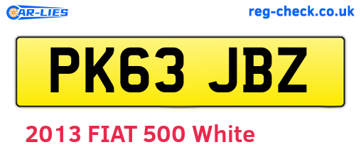 PK63JBZ are the vehicle registration plates.