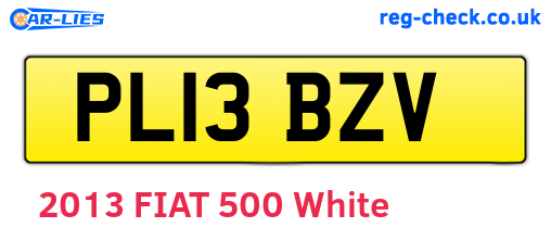 PL13BZV are the vehicle registration plates.