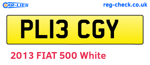 PL13CGY are the vehicle registration plates.