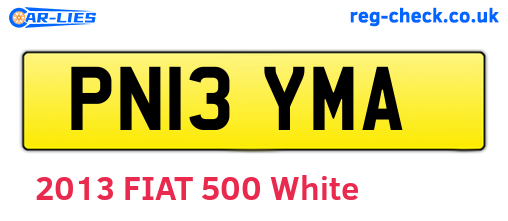 PN13YMA are the vehicle registration plates.