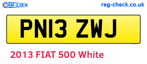 PN13ZWJ are the vehicle registration plates.