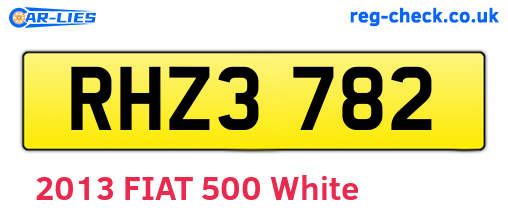RHZ3782 are the vehicle registration plates.