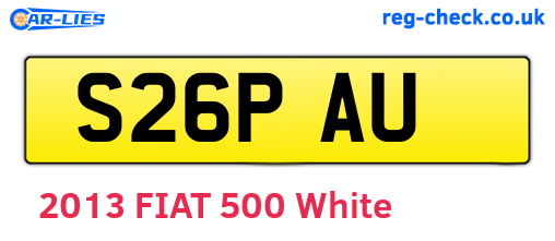 S26PAU are the vehicle registration plates.