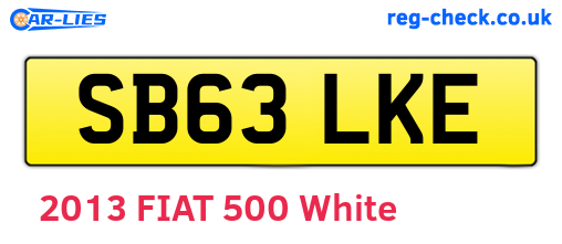 SB63LKE are the vehicle registration plates.