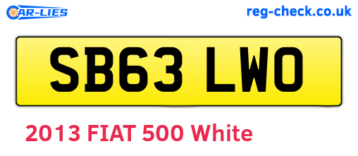 SB63LWO are the vehicle registration plates.