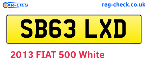 SB63LXD are the vehicle registration plates.