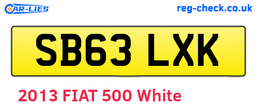 SB63LXK are the vehicle registration plates.