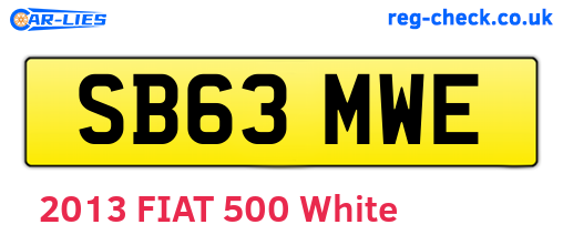 SB63MWE are the vehicle registration plates.
