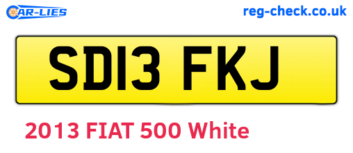 SD13FKJ are the vehicle registration plates.