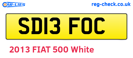 SD13FOC are the vehicle registration plates.