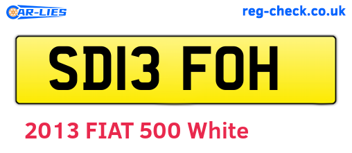 SD13FOH are the vehicle registration plates.