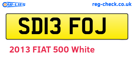 SD13FOJ are the vehicle registration plates.