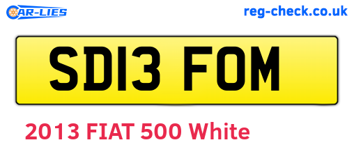 SD13FOM are the vehicle registration plates.