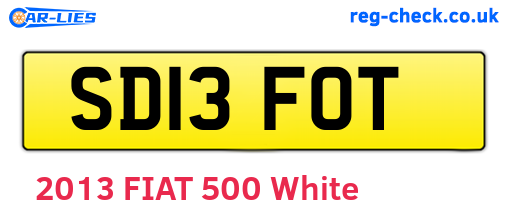 SD13FOT are the vehicle registration plates.