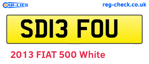 SD13FOU are the vehicle registration plates.