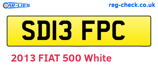SD13FPC are the vehicle registration plates.