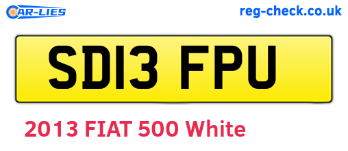 SD13FPU are the vehicle registration plates.